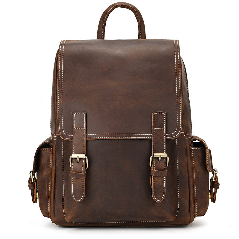 Crazy Horse Leather Men's Retro Shoulders