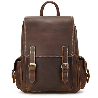 Crazy Horse Leather Men's Retro Shoulders
